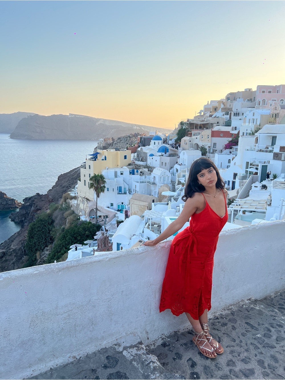 Evi Grintela Esther Linen Midi Dress in Rouge